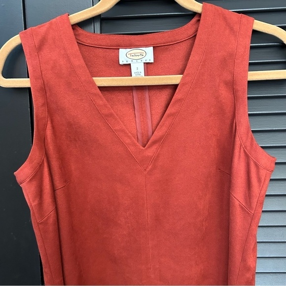 Talbots Perfect Fall Dress! Faux Suede in Burnt Umber Orange, Size 2 Petite - Picture 3 of 15